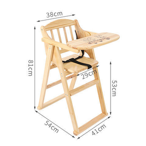 Silla de madera universal para <span class=keywords><strong>hotel</strong></span> y casa de huéspedes, silla de comedor de pino para bebés, estructura triangular antivuelco adecuada para niños de 1 a 6 años - Product Image 1