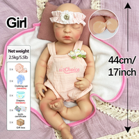 Poupée Reborn Fille en Silicone Ultra Doux de 17 Pouces, Bébé Nouveau-né Réaliste avec Peau Veineuse, Cadeau Confortable et Compagnon Réaliste