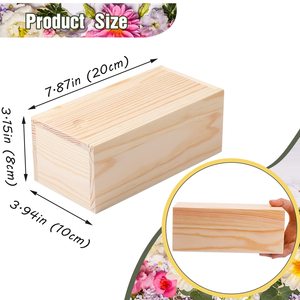 Piccole Casse di Legno per Conservazione, Contenitori Vuoti, Scatole Regalo, Astucci per Matite, Set di 3 Scatole in Legno Non Finite con Coperchio Scorrevole - Product Image 2