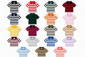 Polo Scolastiche Estive Personalizzate per Bambini, 100% Cotone a Righe e Manica Corta, Uniforme per Ragazzi 2-14 Anni - Product Image 3