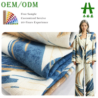 Tissu imprimé numérique en crêpe imitation lin tissé Mulinsen Textile R/N