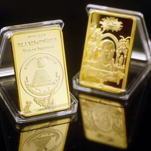 Moneda Conmemorativa Masónica de Hierro Metálico Chapada en Oro con Grabado e Impresión UV al por Mayor, 1776 - Product Image 1