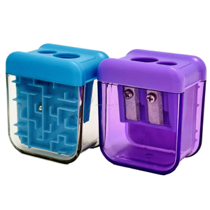 <span class=keywords><strong>Taille</strong></span>-<span class=keywords><strong>crayon</strong></span> manuel en plastique transparent à double trou pour l'enseignement, la maison, l'école, le bureau - Product Image 1
