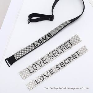 Stile personalizzabile caldo-vendita strass in maglia di gomma strisce intimo spalline accessori decorativi - Product Image 3