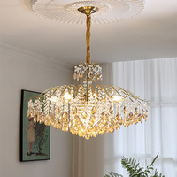Lustre de luxe léger pour salon Lustre lumineux de luxe K9 Style américain Gland Villa Hall Restaurant Gland Lustre en cristal