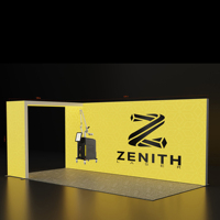 Kit Kotak Lampu Pop Up TianLang Silver 6*3M untuk Pameran Dagang, Rangka Aluminium Modular + Grafik Kain + Kotak Keras untuk Meja Pameran