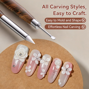 BORN PRETTY Stylo de sculpture pour nail art, en silicone et métal, à double embout, outils pour le modelage, la sculpture, le <span class=keywords><strong>dessin</strong></span> et la mise en forme 3D des ongles - Product Image 5