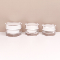 Bocaux en plastique acrylique transparent à double paroi personnalisés, vides, 15g, 30g, 50g, avec couvercle à vis, pour crème pour le visage, lotion, contenants cosmétiques