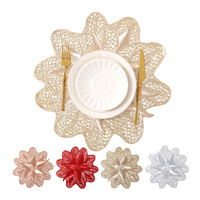 Napperons et sous-verres de Noël en PVC à motifs floraux et dorure à chaud, résistants à la chaleur et antidérapants – Nouveauté très prisée