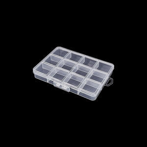 Caja organizadora de joyas transparente de 12 compartimentos, almacenamiento de escritorio de 13,5x9,8x1,7 cm con cubierta para cuentas y diamantes - Product Image 4