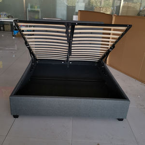 Lit rembourré sur mesure 2026 en tissu doux, lit double, cadre de lit en bois avec rangement, style antique, luxe moderne, taille King - Product Image 3