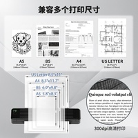 Printer Inkjet Portabel Nirkabel A4 Tanpa Tinta Transfer 300dpi Mini Printer untuk Usaha Kecil