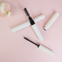 Boîte d'emballage de maquillage unique Échantillon gratuit Cils Tube en plastique Étanche Mascara Bouchon à vis Bouteille OEM Conteneur à sourcils avec brosse