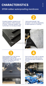 Tùy biến chống cháy lưu hóa EPDM tấm cao su đồng nhất cuộn cao su bán buôn 1.2 mét EPDM cao su nhấp nháy Băng - Product Image 5