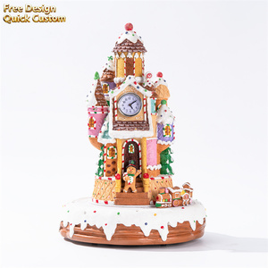 Aldea Navideña 2026 de Resina con Muñeco de Nieve y Chef en Movimiento, Luz LED, Decoración Navideña para <span class=keywords><strong>el</strong></span> Hogar - Product Image 2
