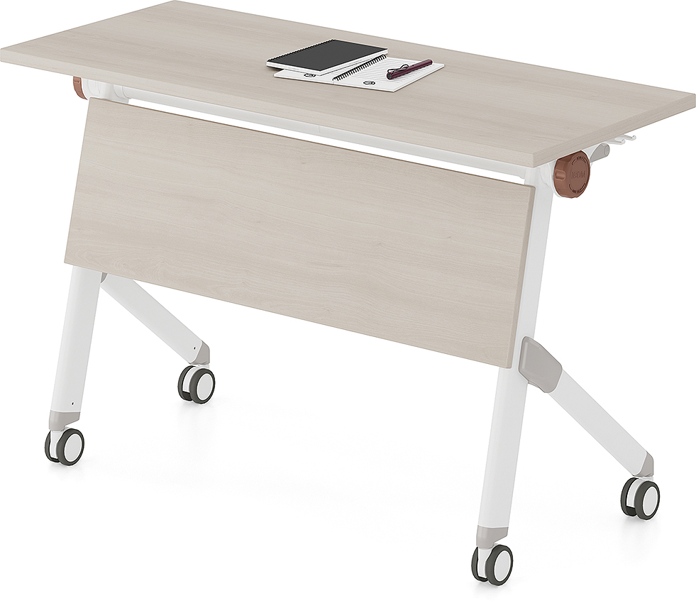 Bois de poirier + pieds en acier blanc