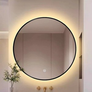 Espejo inteligente enmarcado redondo, pantalla táctil de baño, LED con luz, desempañador, espejo de baño, espejo de baño, colgante de pared - Product Image 1