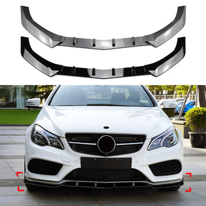 Mercedes-Benz E-Class Coupe C207 2013-2016 AMG Front Lip Splitter Piano Black Carbon Fiber Texture PP Material - Product Image 1