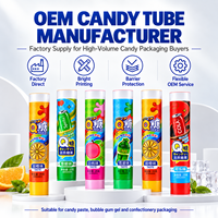 Tube d'emballage alimentaire en aluminium et plastique pour bonbons, conteneur personnalisé avec bouchon à vis imprimé UV pour confiture, chocolat, sauce
