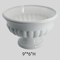 Grands pots en céramique pour plantes avec colonne romaine Pot de plantes d'intérieur de style classique en forme de bol pour plantes succulentes Poterie de jardin domestique