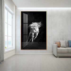 <span class=keywords><strong>Blanc</strong></span> course <span class=keywords><strong>cheval</strong></span> peinture animal luxe mur art pour la maison décoration murale photo impression toile <span class=keywords><strong>et</strong></span> affiches moderne - Product Image 5