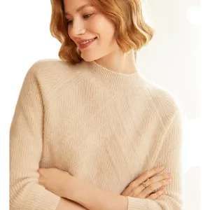Pure cashmere half turtleneck cashmere sweater women's knitwear loose sweater pullover bottom top