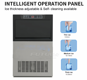 Máquina de Hielo en Cubos de Cristal para Restaurante y Bar, de Alta Calidad, Producción de 40kg, 50kg, 60kg, 80kg, 100kg por Día, Venta al Por Mayor de Fábrica - Product Image 4