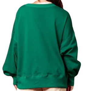 Sweat-shirt en coton French Terry vert à col rond 360 g/m² pour femme, broderie de paillettes de Noël, vente chaude - Product Image 3