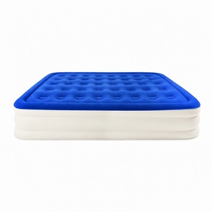Matelas pneumatique Queen Size bleu moderne, écologique, ferme et confortable, avec pompe intégrée, durable, pour la maison et l'hôtel - Product Image 2