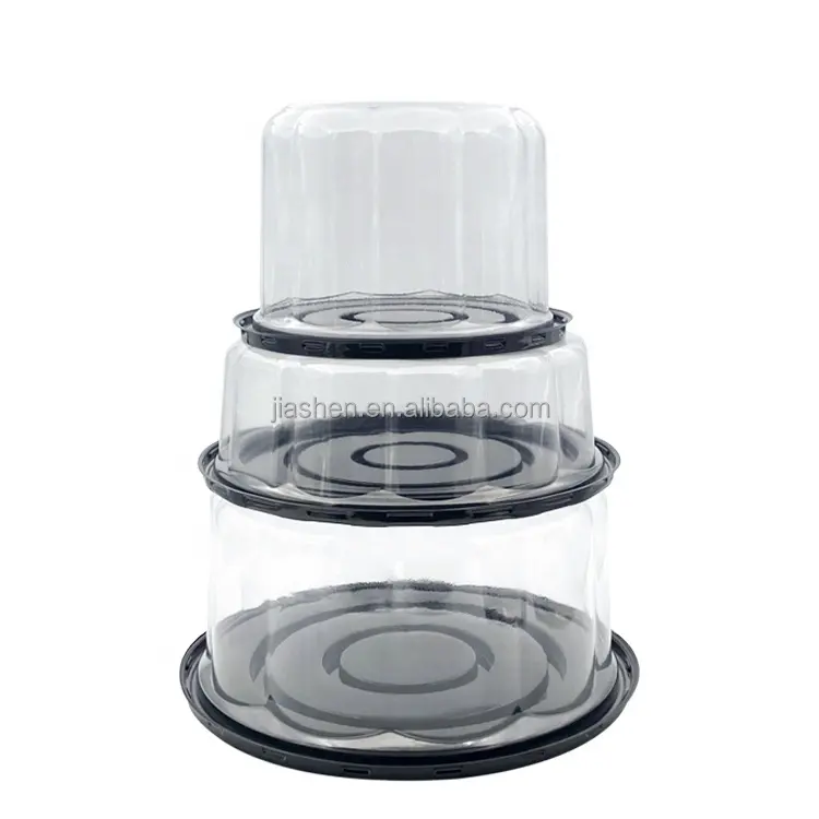 Ingrosso scatola trasparente per animali domestici imballaggio in plastica Swiss forma rotonda contenitore per torta usa e getta con coperchio a cupola
