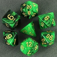 Ensemble de dés polyédriques en acrylique style galaxie, 7 pièces (D4 D6 D8 D10 D12 D20), multifacettes pour les jeux de rôle et de société (TRPG & Dragon Dungeon)