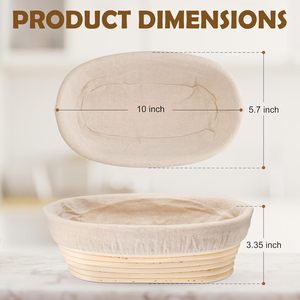 Modern Artisan Sourdough <b>Bread</b> Making Kit Handmade Rattan Proofing <b>Basket</b> with Eco-Friendly Design for Kitchen Bakery - Product Image 2