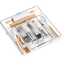 Organisateur d'ustensiles de cuisine extensible et réglable, s'adapte pour organiser les cuillères