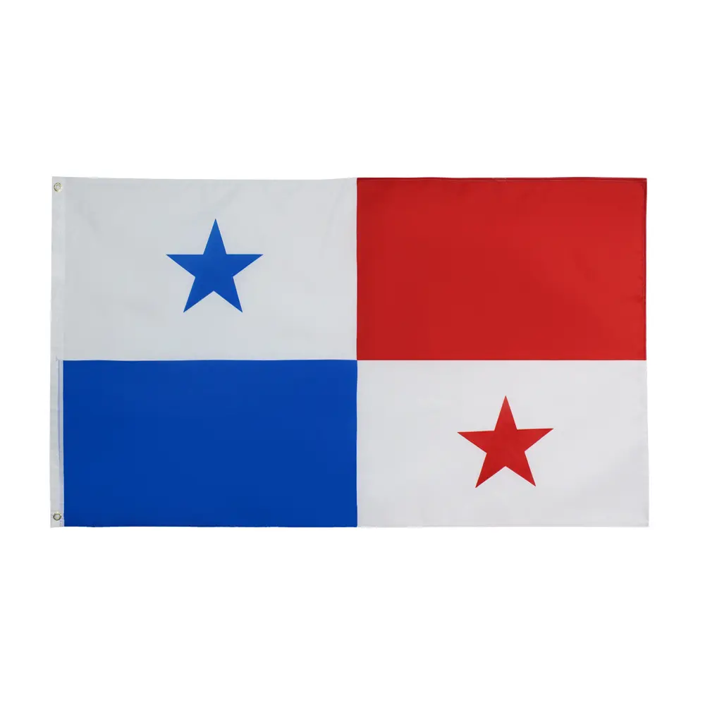 العلم الوطني بنما الأكثر شعبية والجودة خارجية مخصصة ورخيصة الثمن طول 3*5 قدم غرزة مزدوجة مع غرزتين نحاسيتين
