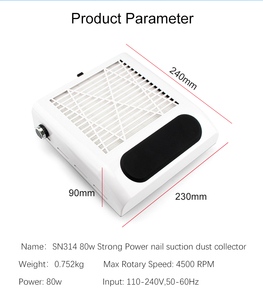 Colector de ventilador para salón de manicura, aspiradora de alta calidad, máquina de limpieza de <span class=keywords><strong>uñas</strong></span> acrílicas, recolector de polvo, 80W, novedad de <span class=keywords><strong>2022</strong></span> - Product Image 6