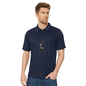 Polo à manches courtes rayé et color-block pour homme, coupe ajustée décontractée en coton, idéal pour le golf, vente en gros, logo personnalisé - Product Image 1