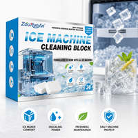 ZouRunAn Bloc Nettoyant pour Machine à Glaçons 36 Comprimés – Soin Détartrant et Anti-Résidus pour Glaçons Purs – Fourniture pour 1 An et Plus (3 Mois) – Vente en Gros OEM