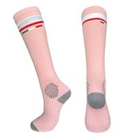 Chaussettes équestres colorées d'équitation à hauteur du genou classique de conception de logo de haute qualité en gros personnalisé