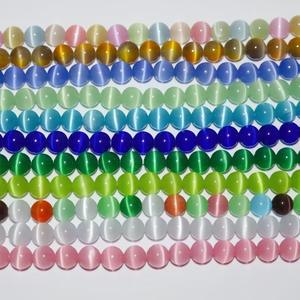Perles rondes en <span class=keywords><strong>pierre</strong></span> naturelle œil de chat de 4 mm, couleurs mélangées, pour la fabrication de bijoux DIY, breloques et accessoires - Product Image 2