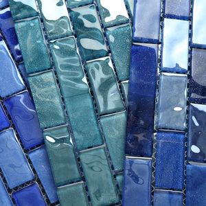 Mosaïque de verre à jet d'encre piscine carreaux de mosaïque piscine et zone humide <span class=keywords><strong>douche</strong></span> Surround Base et murs Villa - Product Image 2