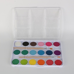 Juego de pintura de acuarela de 18 colores con 2 pinceles, lavable, perfecto para hacer tarjetas, pintura, caligrafía - Product Image 6
