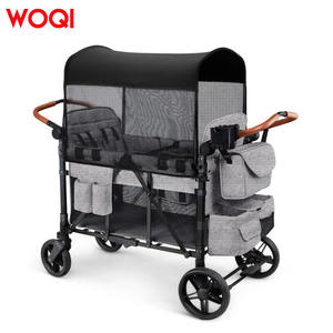 Cochecito Plegable para Bebés Woqi, Carrito Todoterreno para 4 Niños con Bolsa de Almacenamiento, Mango Ajustable, Gris, 85x52x138 cm - Product Image 2