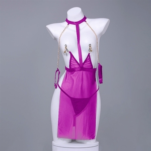 Lencería Sexy Ecológica, Delgada e Impermeable IPX7, Camisón de Tul con Tirantes y Cadena, Uniforme SM, Pijama de Tentación para Adultos - Product Image 5