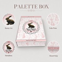 Palette de maquillage de luxe en boîte en carton, motif lapin chocolat, design 'Some Bunny Loves You', OEM, marque privée, vente en gros