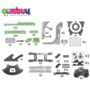 Jeu <span class=keywords><strong>de</strong></span> course <span class=keywords><strong>de</strong></span> voitures sur rail DIY pour garçons, avec rotation et roulement acrobatiques - Product Image 6