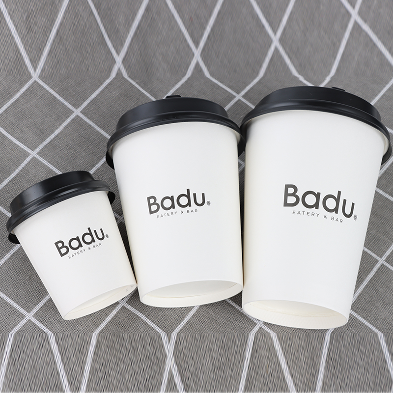 Wholesale Printing 8oz 12oz 16oz Single Wall Disposable Paper Cups Customized Hot Coffee Paper Cup Lid