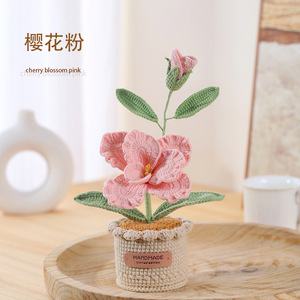 PLANTATION Artificielle <span class=keywords><strong>en</strong></span> Crochet de <span class=keywords><strong>Platycodon</strong></span> Grandiflorus <span class=keywords><strong>en</strong></span> <span class=keywords><strong>Pot</strong></span>, Ornements de Bureau à Domicile, Nouvelle Fabrication Artisanale <span class=keywords><strong>en</strong></span> Tricot - Product Image 5