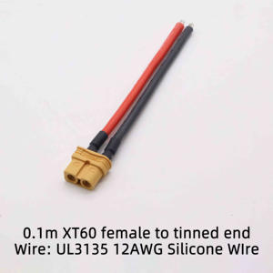 Conector de Alimentación para Batería de Iones de Litio XT90U, Cable de Silicona de Alta Resistencia, Adaptador de Enchufe Macho y Hembra XT30 XT60 XT90 UL31135, Amarillo Estañado - Product Image 6