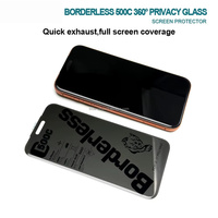 0,55 MM ESD Anti-poussière 500C Bord incurvé large 360° °   Protection d'écran en verre anti-espion sans bordure pour iPhone 18 16 17 Air Pro Max