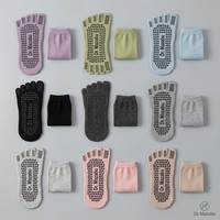 Chaussettes de yoga professionnelles style ballet à cinq doigts avec sangles croisées, antidérapantes, respirantes, durables, 85 % coton, haute élasticité